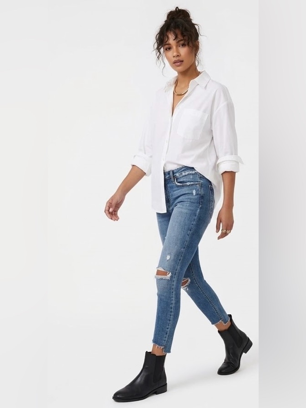 Joe’s Jeans $198 The Blondie MidRise Skinny Ankle Cooper Wash Step Hem Jean 28/6